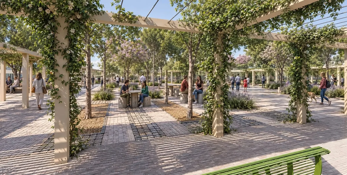 Avanza la renovación de la Plaza Belgrano en Villa Adelina