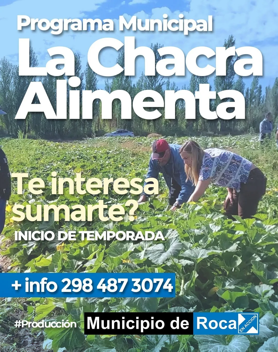 Abre la convocatoria para el programa Chacra Alimenta en Roca