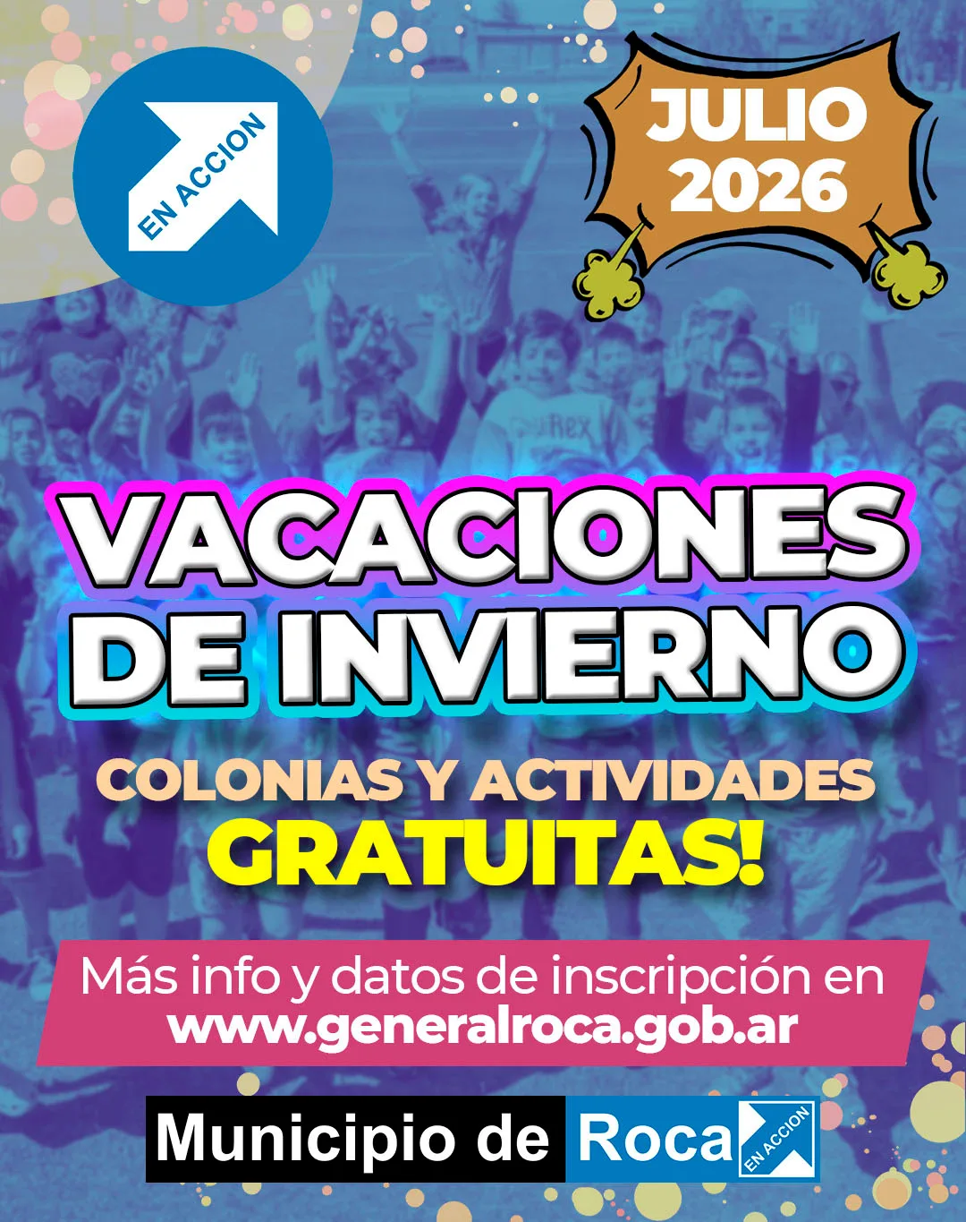 Actividades de invierno en Roca: inscripción abierta hasta el 3 de julio