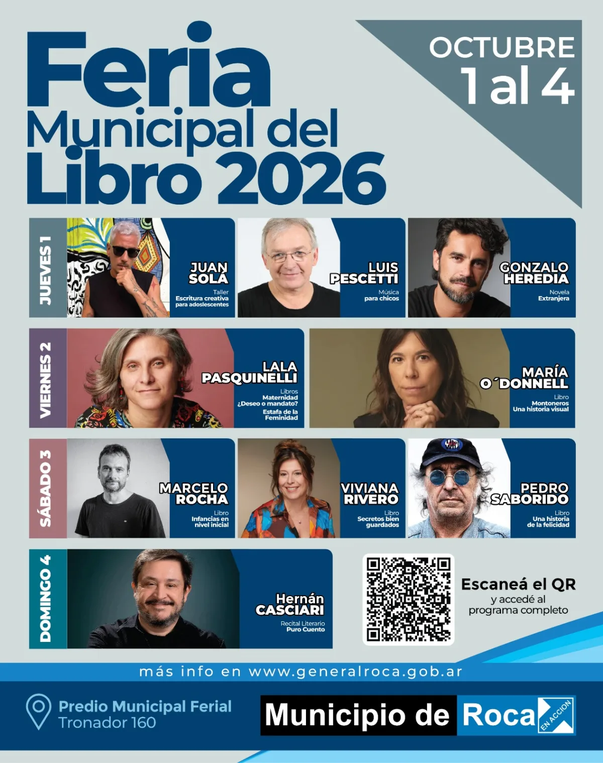 Cambio en la programación de la Feria Municipal del Libro 2026