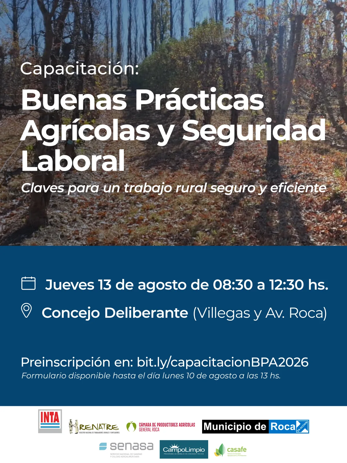Capacitación gratuita sobre prácticas agrícolas y seguridad laboral