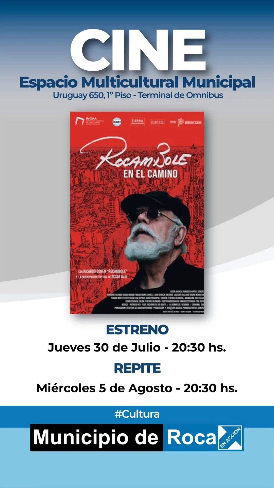 Cine Argentino: Proyecciones en el Espacio INCAA Roca