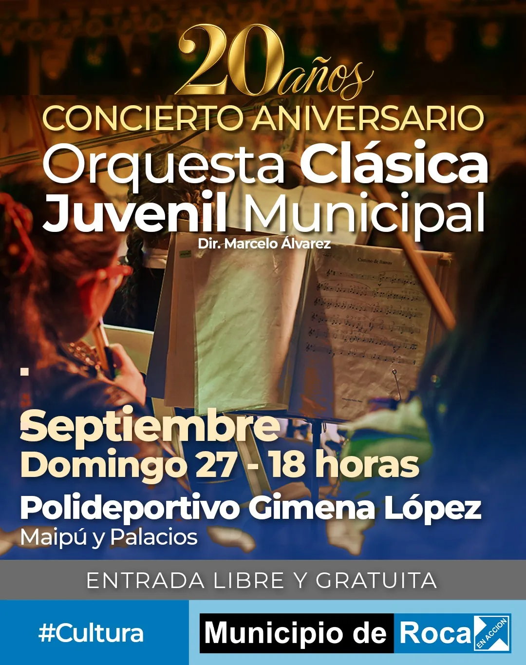 Concierto gratuito por el 20º aniversario de la Orquesta Juvenil Clásica