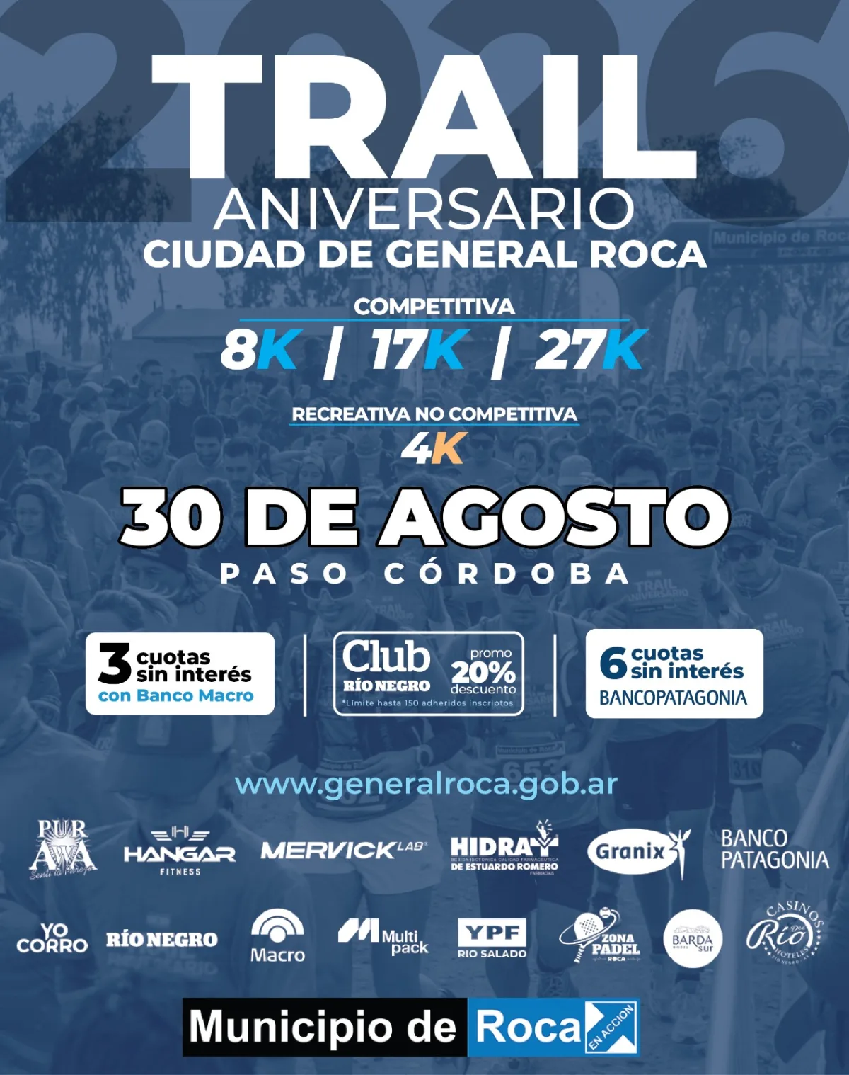 Inscripciones abiertas para el Trail Aniversario Roca 2026