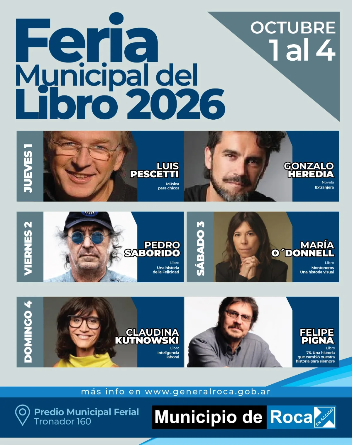 La Feria Municipal del Libro 2026 en Roca: un espacio para la cultura