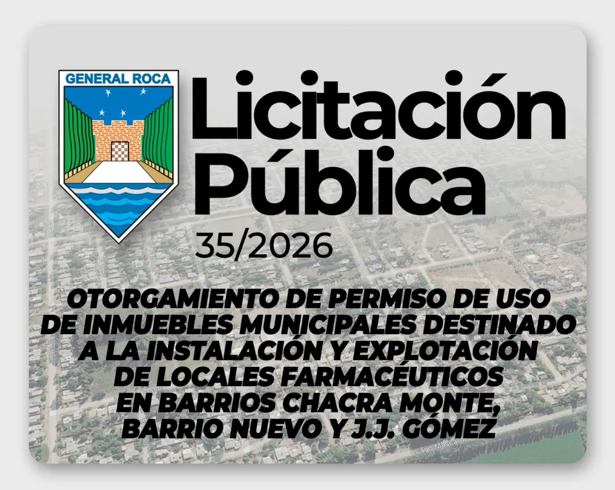 Licitación para abrir farmacias en barrios de General Roca