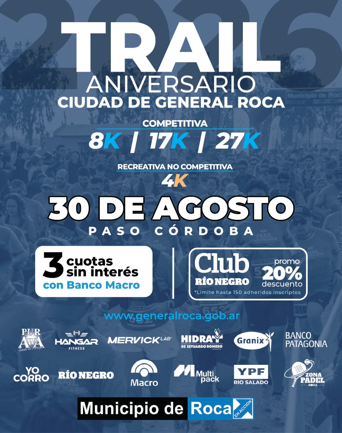 Trail Aniversario 2026: Nuevas opciones de pago para inscripciones