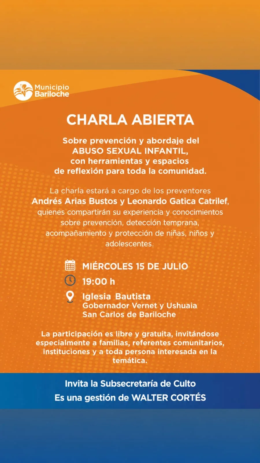 Charla sobre la protección infantil en Bariloche