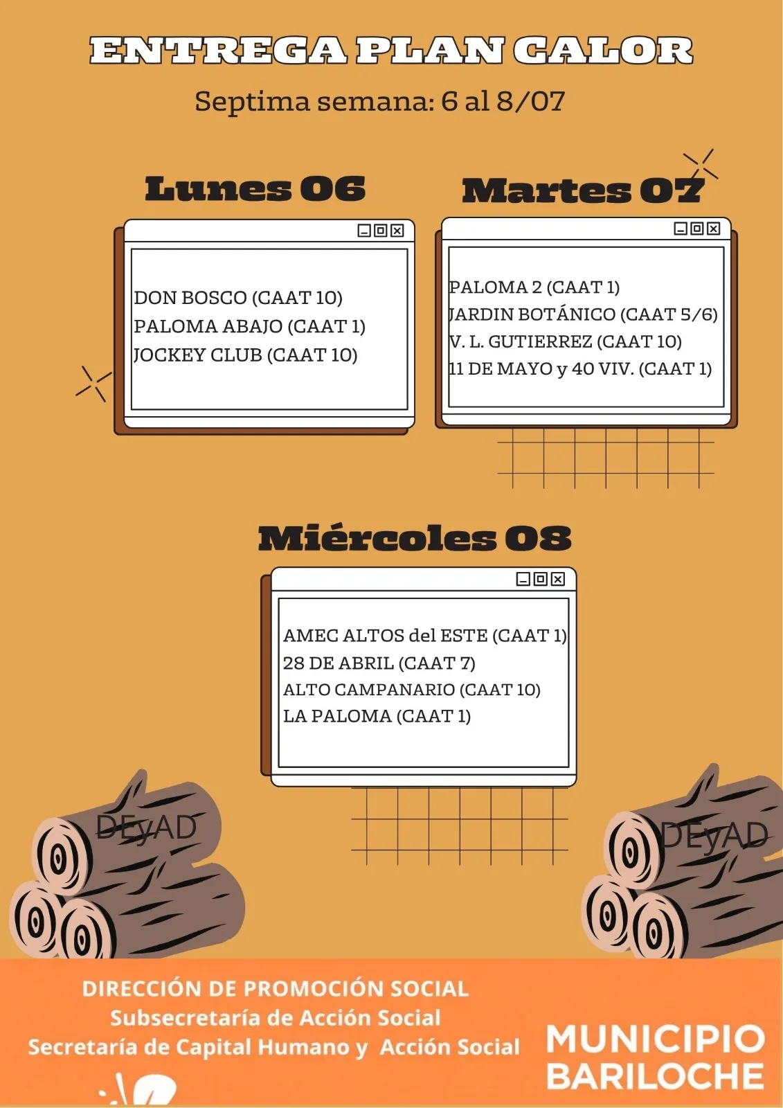 Distribución de leña y cursos de modelado 3D en Bariloche