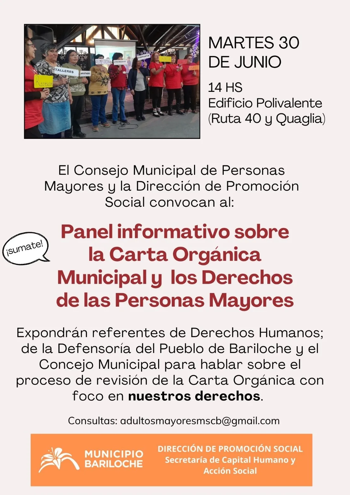Encuentro para debatir derechos de mayores en Bariloche