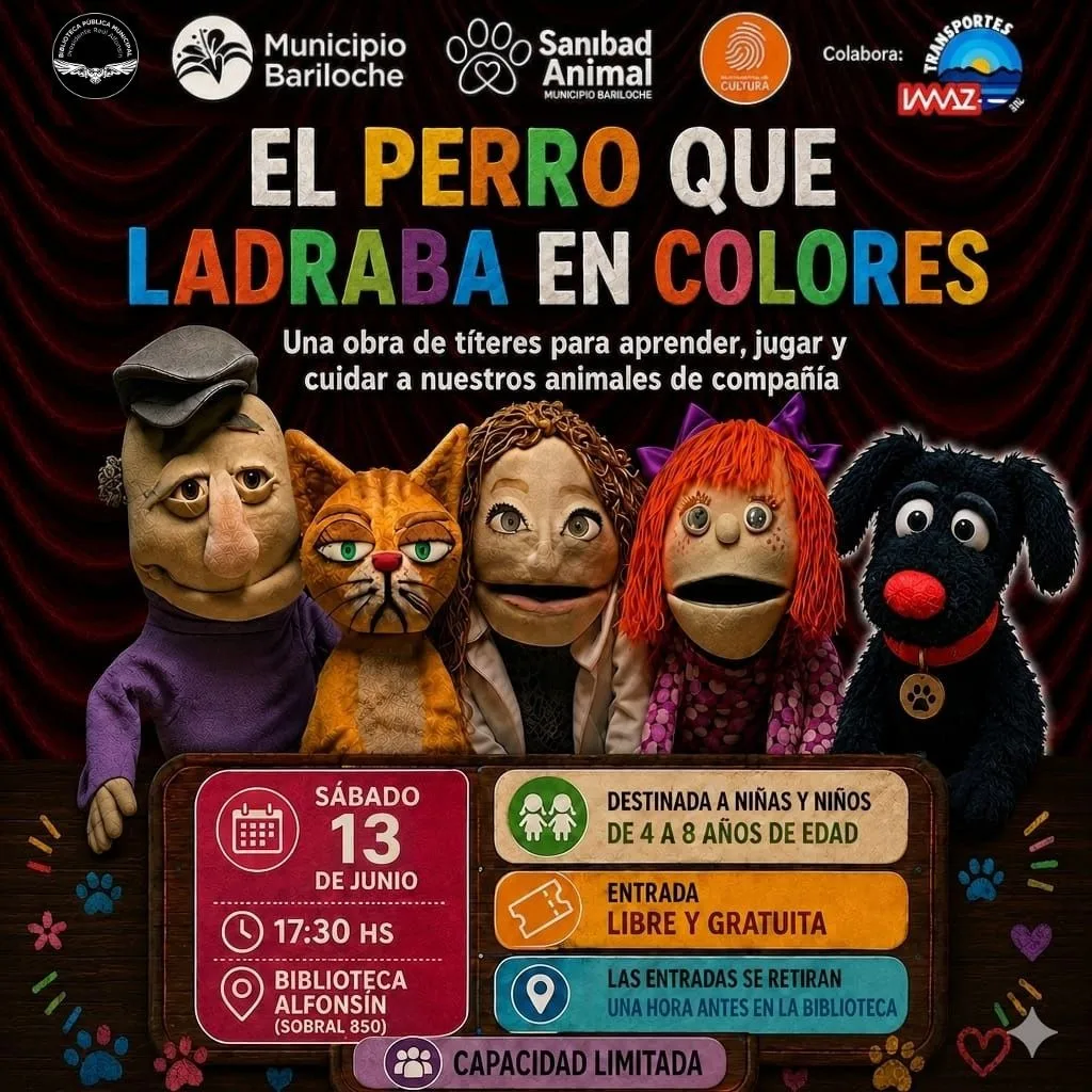 Estreno de obra de títeres en Bariloche con entrada gratuita