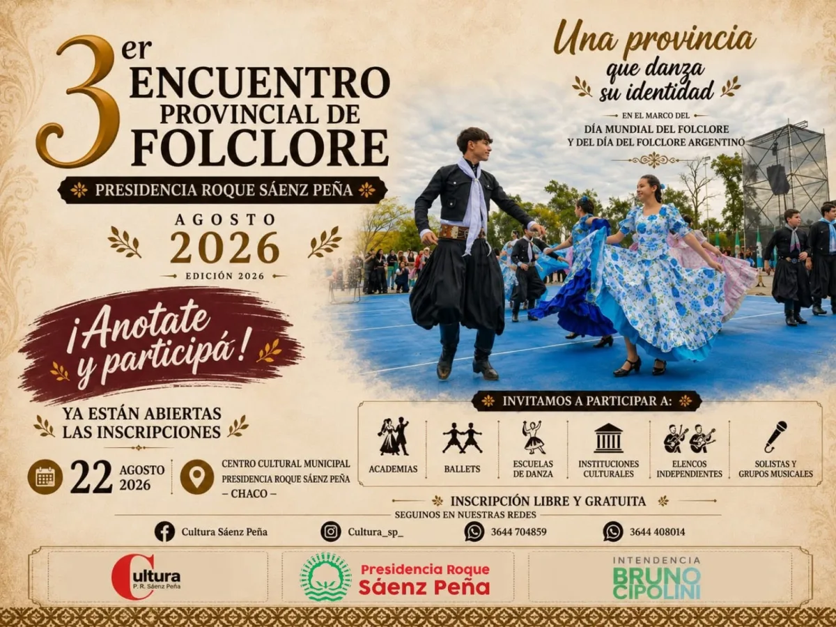 Sáenz Peña celebra el folklore con un encuentro provincial