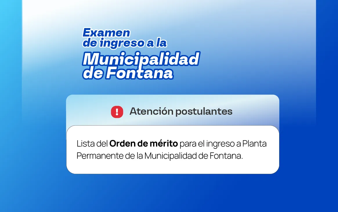 Resultados del Orden de Mérito para la Municipalidad de Fontana