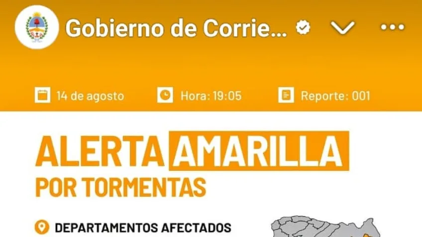 Goya se prepara para tormentas intensas y actividad eléctrica