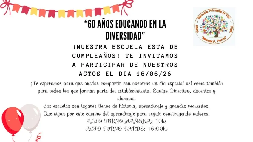 La Escuela Manuel Antonio Pando festeja 60 años de educación