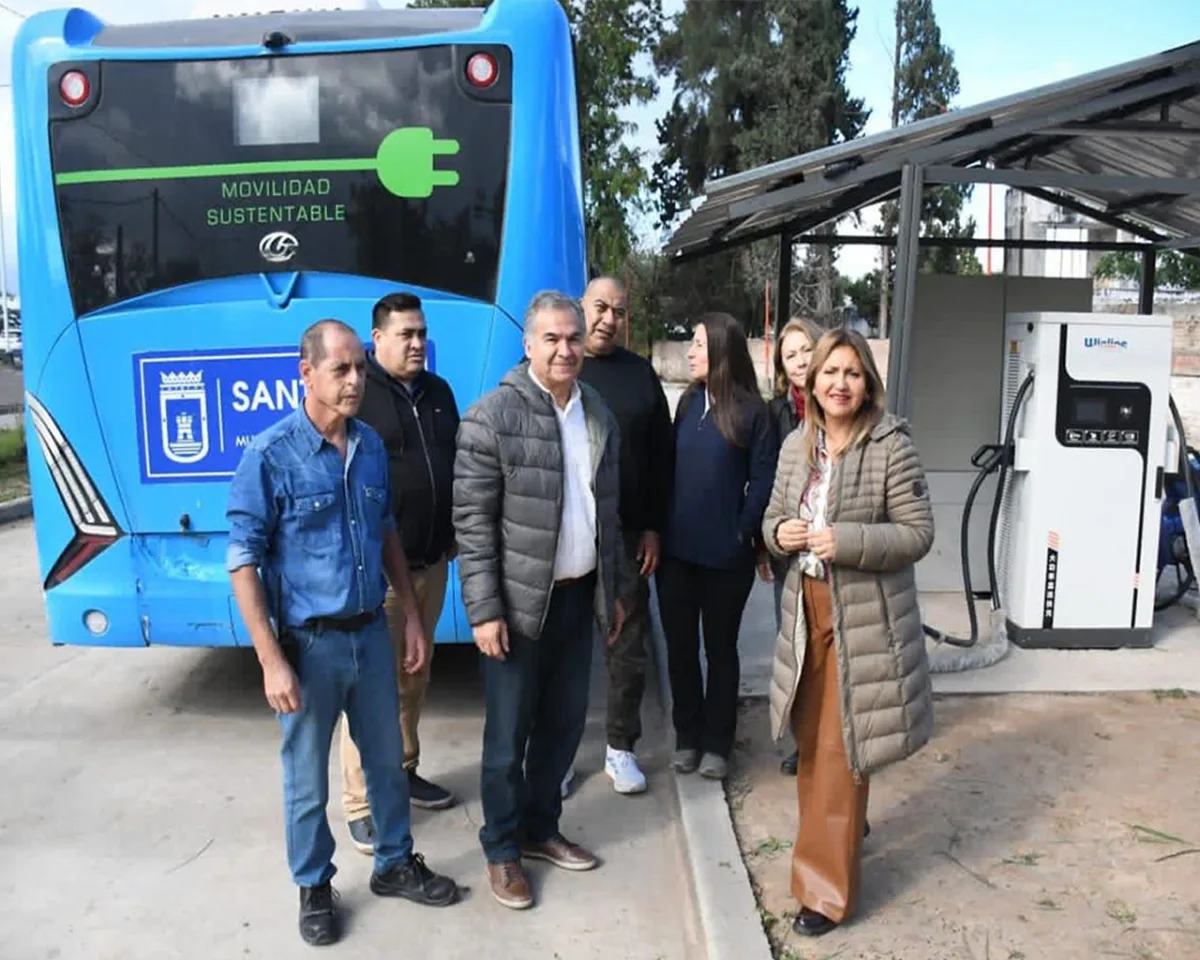 La nueva estación de carga para colectivos eléctricos en Boca del Tigre