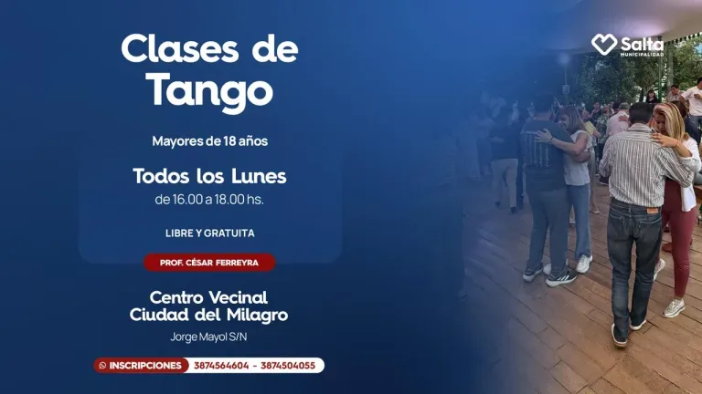 Clases de tango gratuitas para los vecinos en Ciudad del Milagro