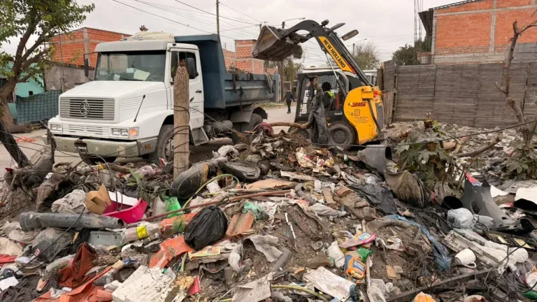 Despejan un terreno en el barrio 26 de Marzo