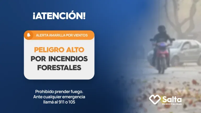 Vientos fuertes y riesgo de incendios en la ciudad