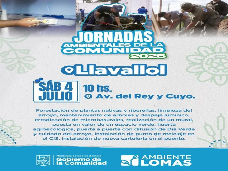 Jornada Ambiental en Llavallol: limpieza y forestación