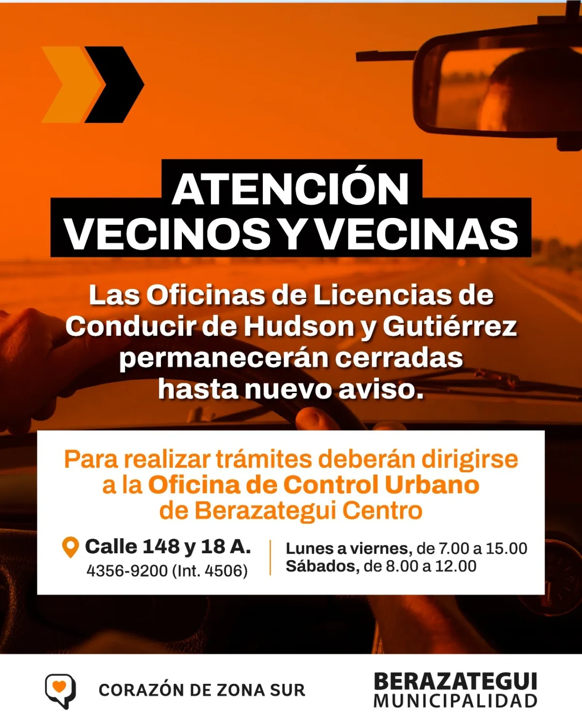 Atención de Licencias de conducir solo en Berazategui Centro
