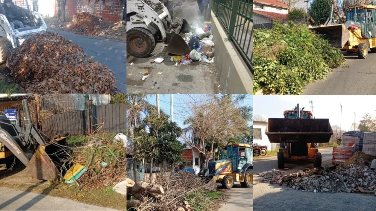 Berazategui intensificó operativos de limpieza en varios barrios