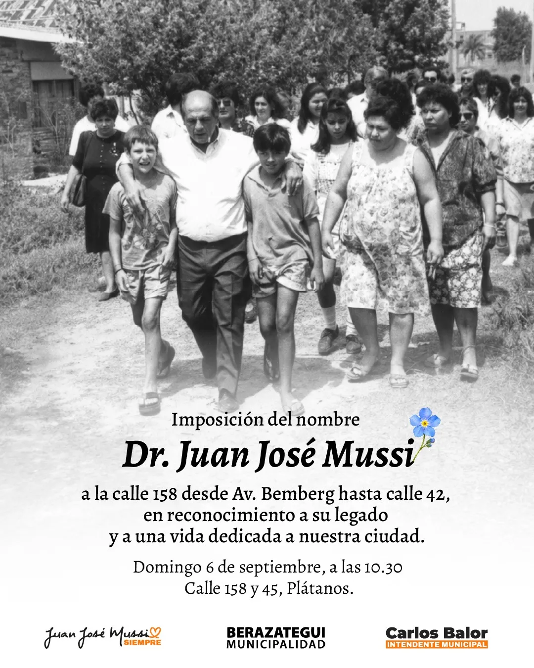 La calle 158 se llamará Dr. Juan José Mussi desde este domingo