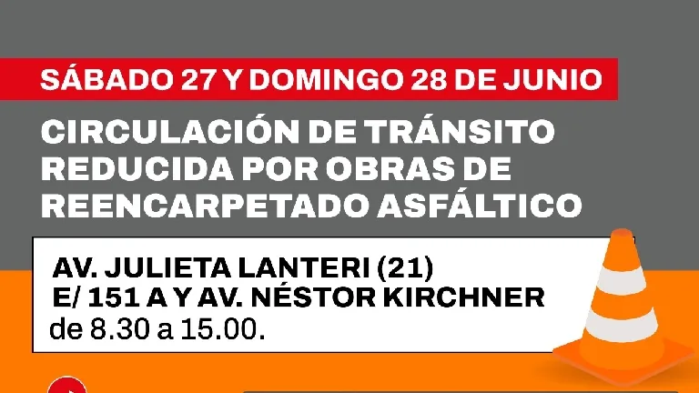 Obras en Av. Lanteri provocan desvíos el fin de semana