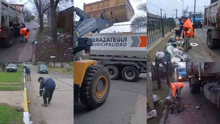 Operativos de limpieza diarios en Berazategui para mantener la ciudad