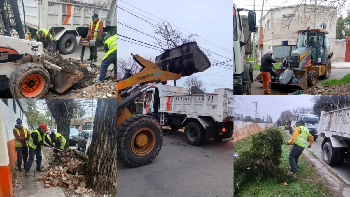 Operativos de limpieza en Berazategui mejoran la higiene urbana