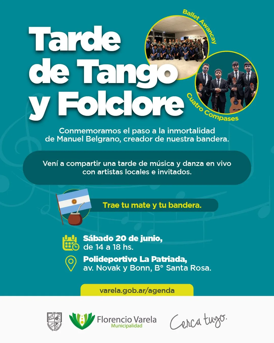 Celebración patriótica en Santa Rosa por Manuel Belgrano
