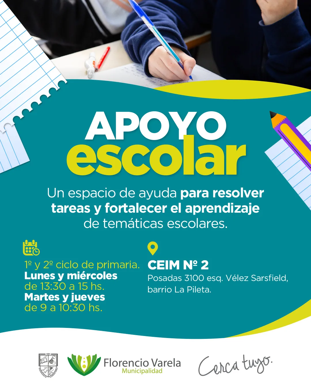Clases de apoyo escolar gratuitas en La Pileta