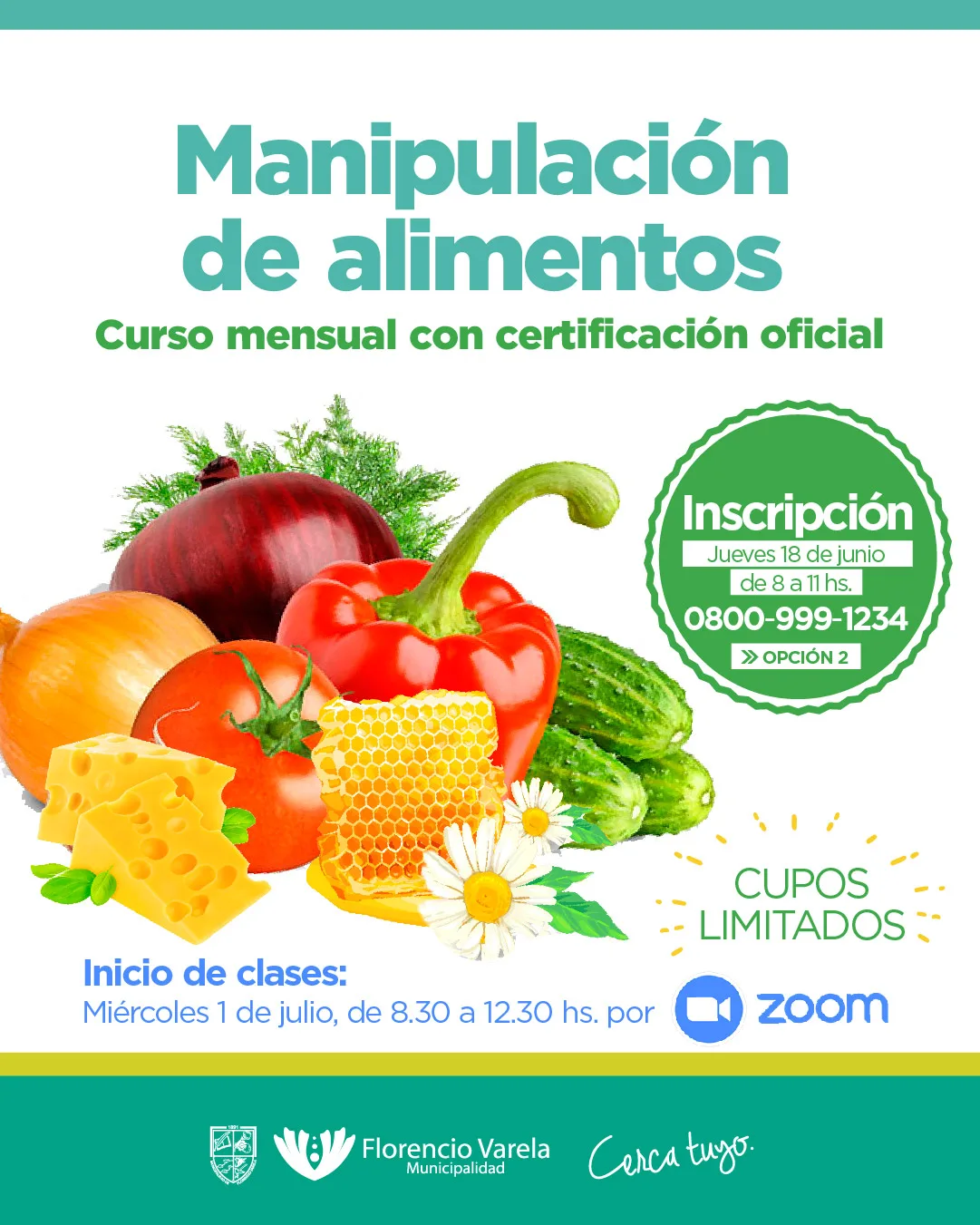 Comienza un curso gratuito de manipulación de alimentos en junio