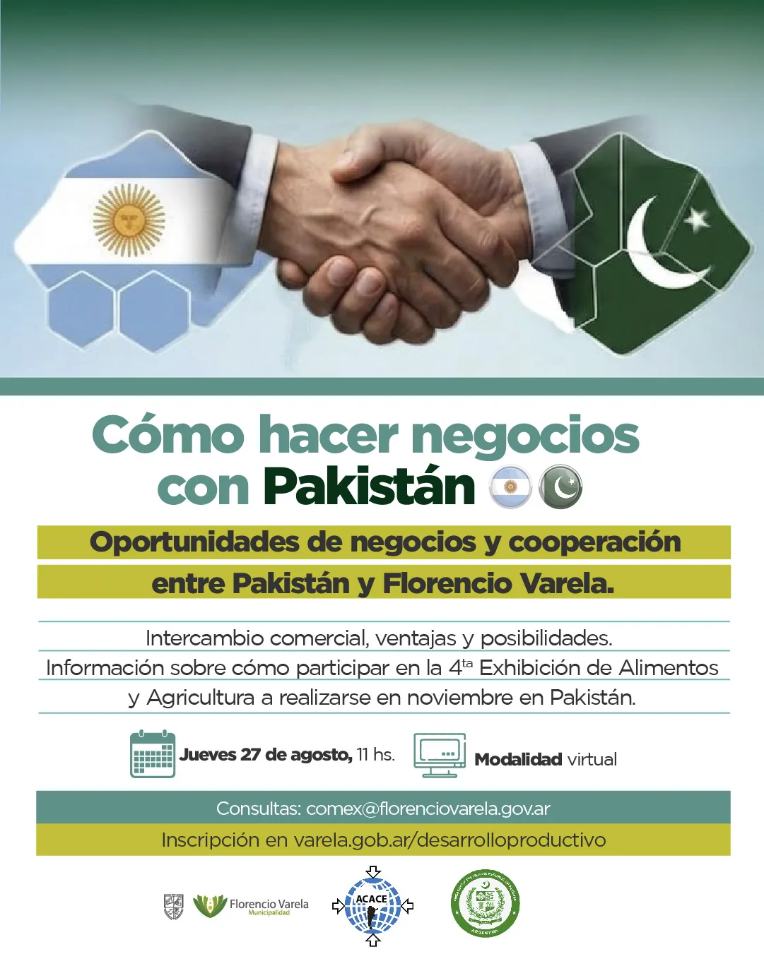 Encuentro virtual para oportunidades comerciales con Pakistán