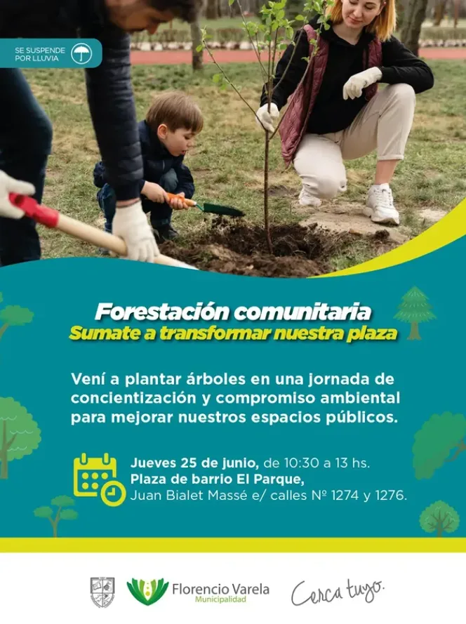 Jornada de forestación en Ingeniero Allan el 25 de junio