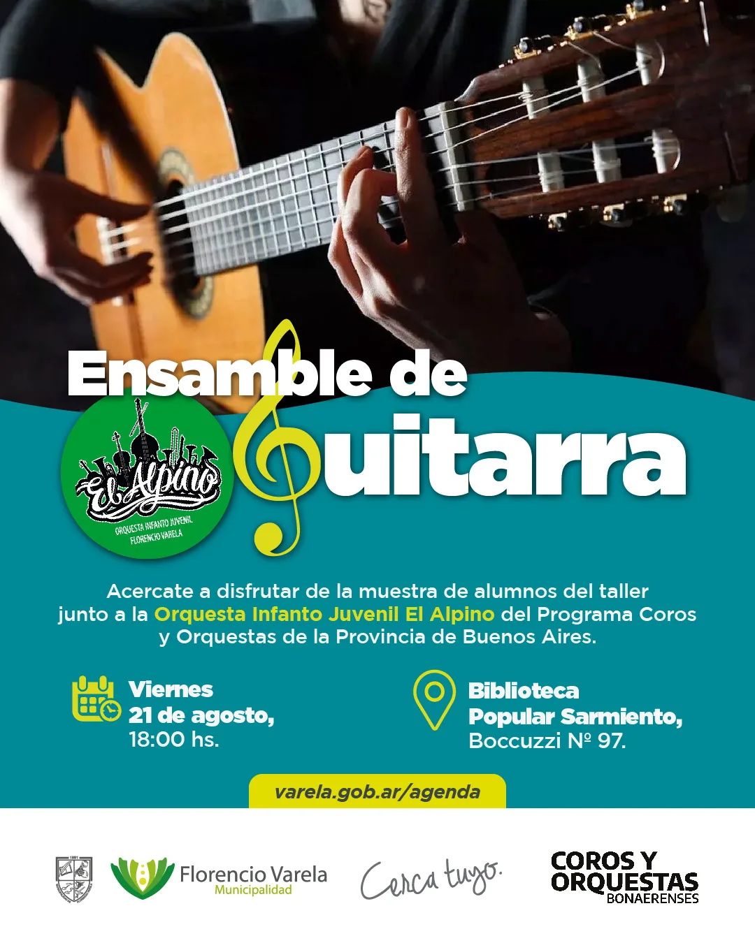 Presentación del ensamble de guitarras en la Biblioteca Sarmiento