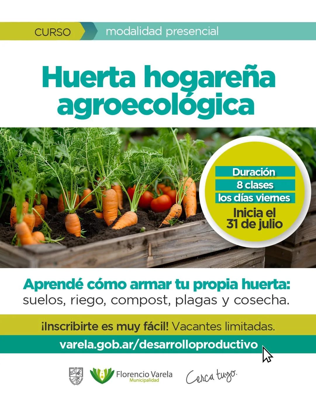 Talleres de huerta casera: inscripción abierta desde el 31 de julio