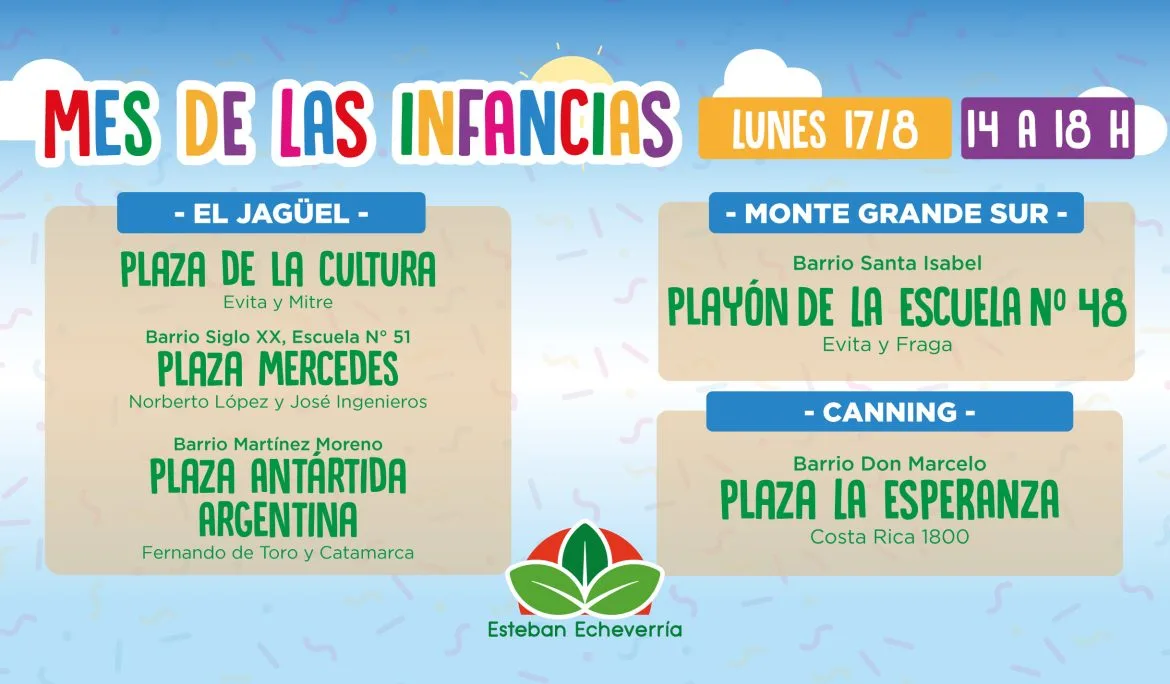 Actividades gratuitas para celebrar el Mes de las Infancias en Echeverría
