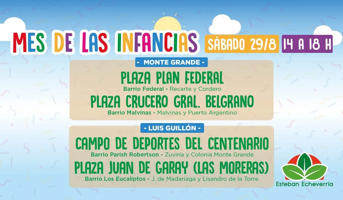 Actividades gratuitas para el Mes de las Infancias en Esteban Echeverría