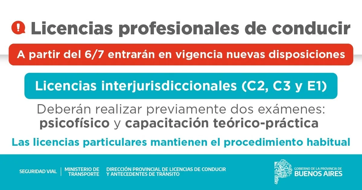 Cambios en la emisión de licencias profesionales de conducir