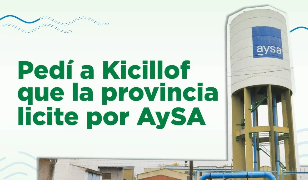 Gray pidió a Kicillof que ABSA participe en licitación de AySA