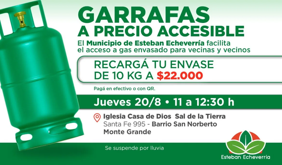 Recarga de garrafas a precio accesible en Monte Grande
