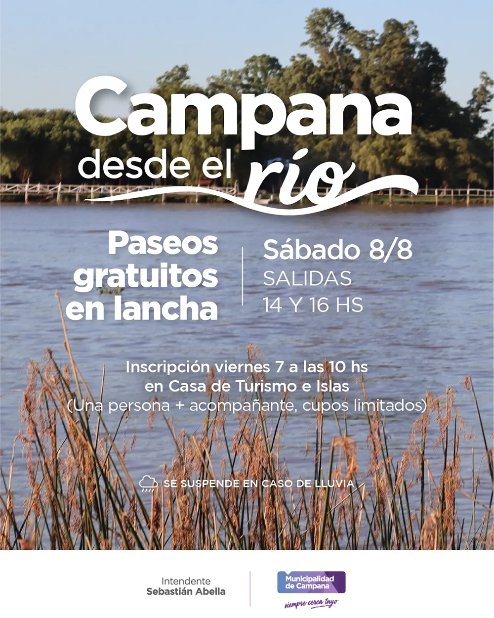 Paseos gratuitos en lancha por el delta este sábado