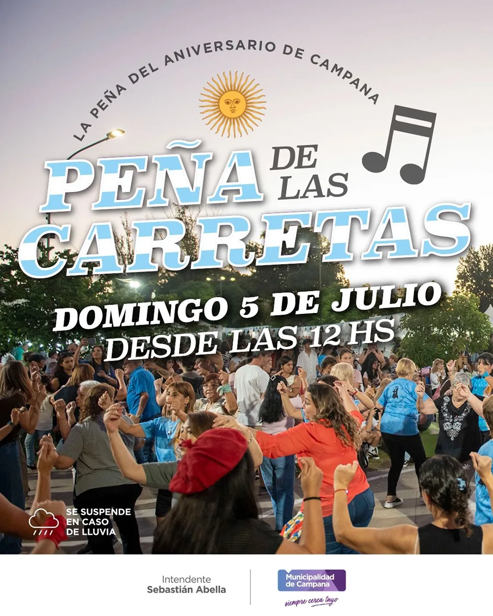 Peña folklórica para celebrar el aniversario de Campana