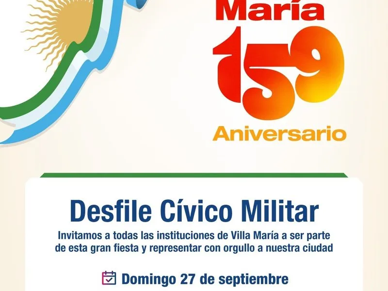 Desfile cívico militar por el 159.º aniversario de Villa María