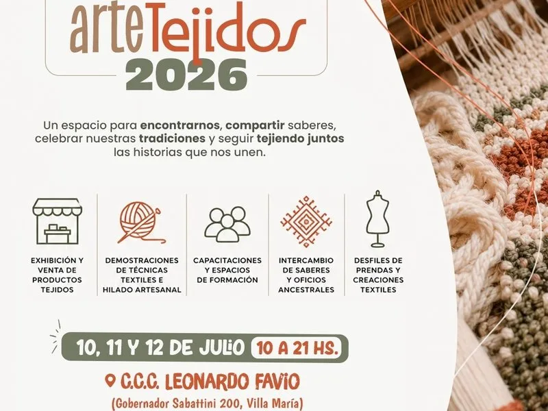 Encuentro Nacional de Tejedores se celebrará en Villa María en julio