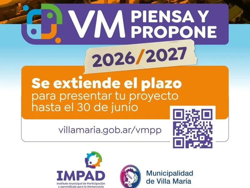 Se extiende plazo para presentar proyectos en Villa María