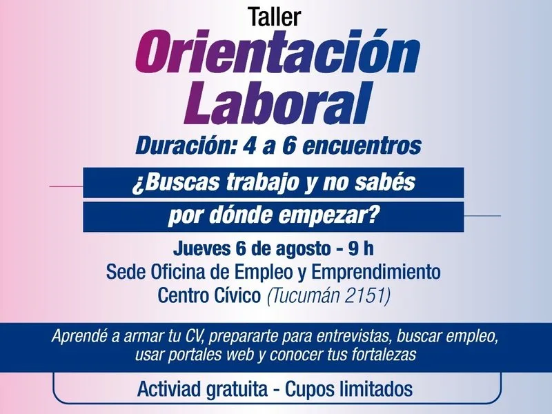 Taller gratuito de orientación laboral en Villa María
