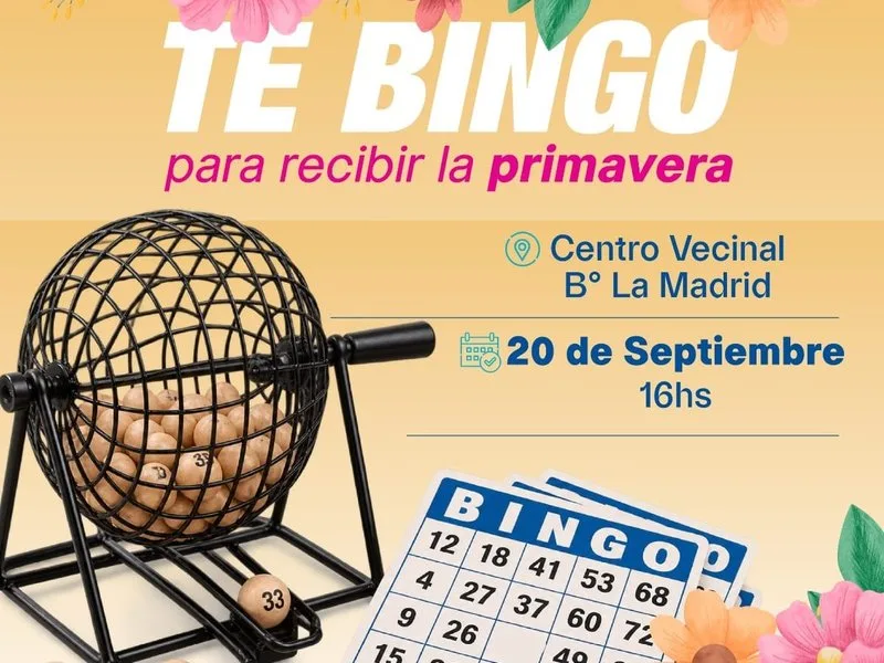 Té Bingo en barrio Lamadrid para dar la bienvenida a la primavera