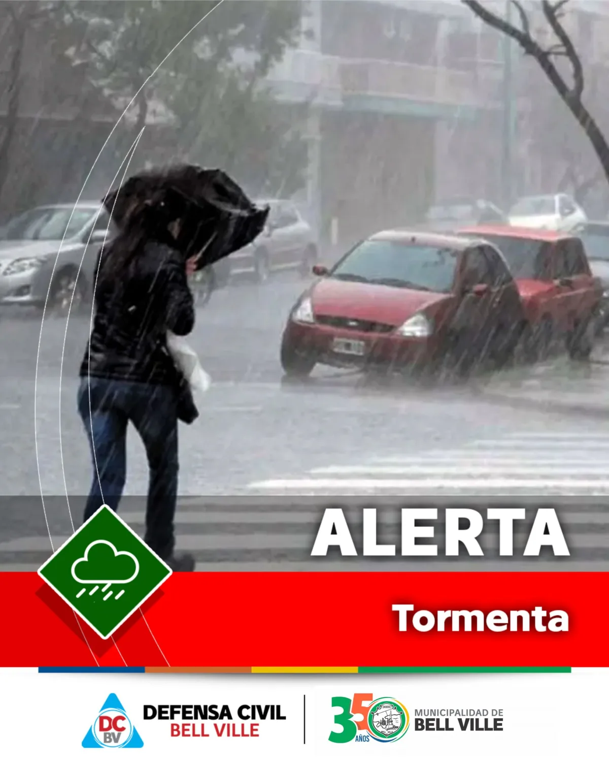 Alerta meteorológico: lluvias intensas y granizo en Unión